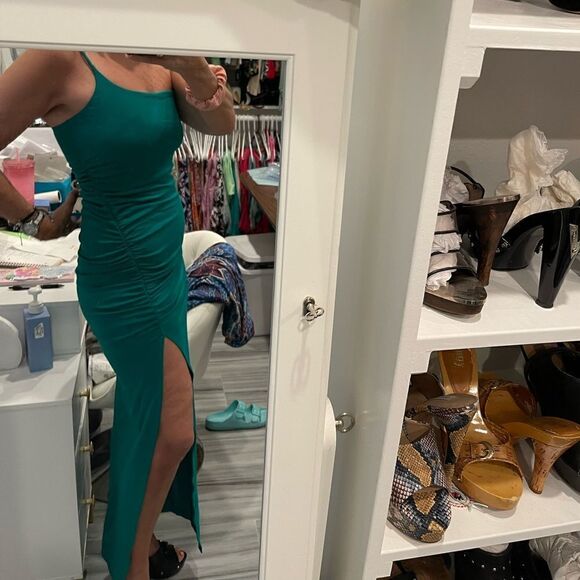 NEW Lovers and Friends Navi Green One Shoulder Maxi Dress.Size S - Picture 15 of 16